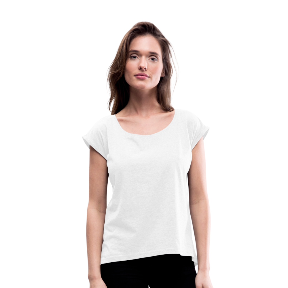 Maglietta da donna con maniche a risvolto | Spreadshirt - bianco