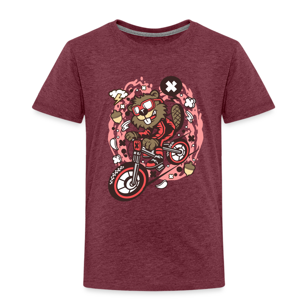 Maglietta Premium per bambini | Spreadshirt | Beaver Downhill - rosso bordeaux melange