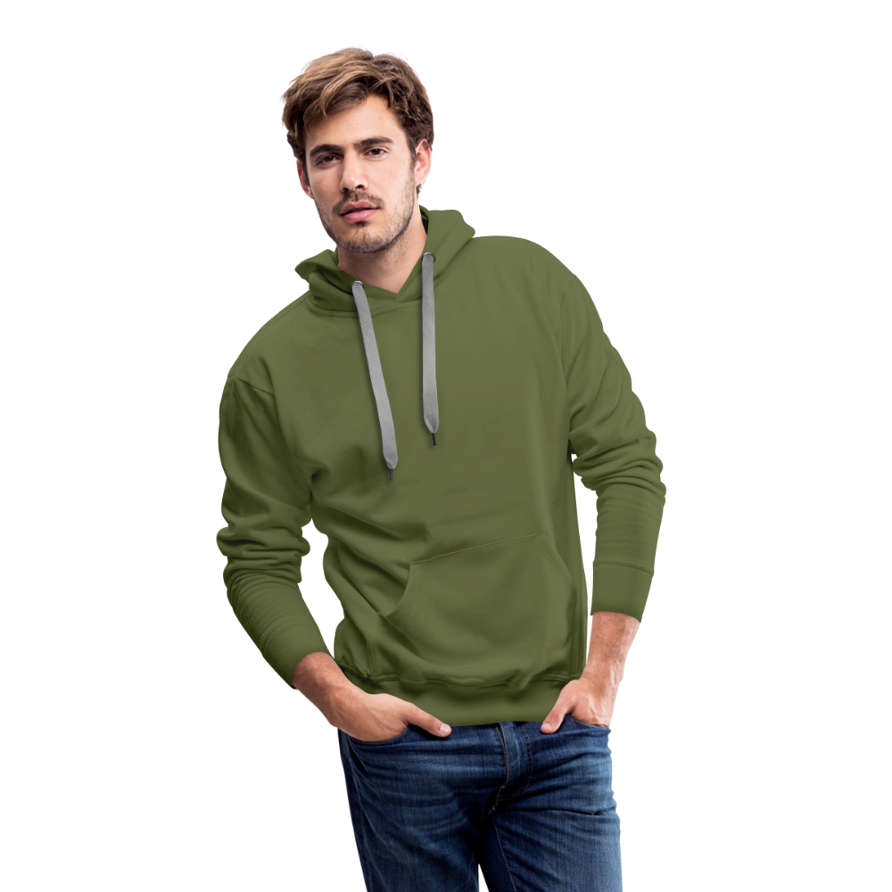 Felpa con cappuccio premium da uomo | Personalizzabile - verde oliva