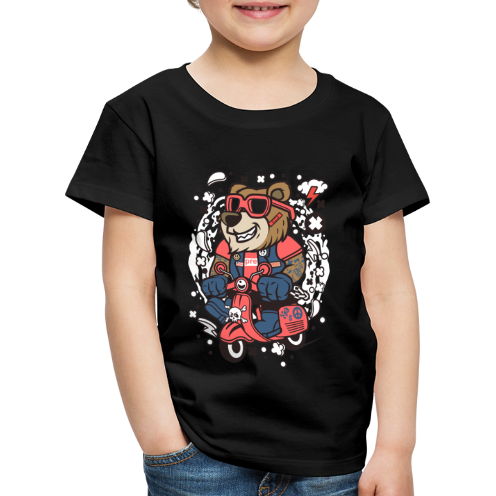 Maglietta Premium per bambini | Spreadshirt | Bear Scooterist - nero