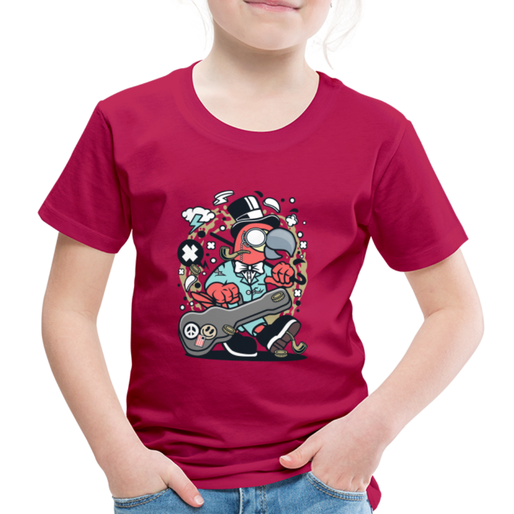 Maglietta Premium per bambini | Spreadshirt | Bird Guitarist - Borgogna