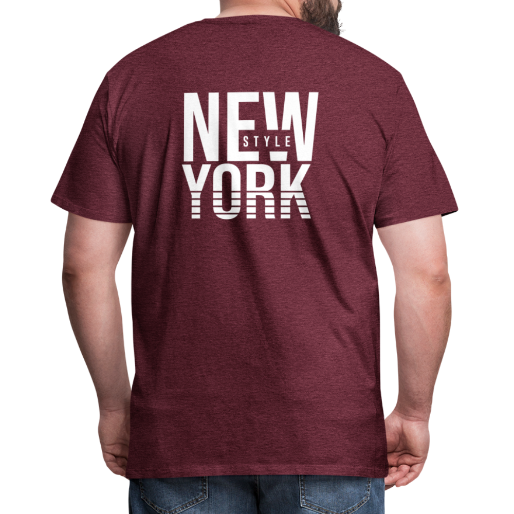 Maglietta Premium da uomo | Spreadshirt | New York Style - rosso bordeaux melange