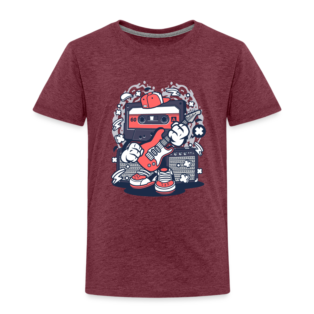 Maglietta Premium per bambini | Spreadshirt | Cassette Rockstar - rosso bordeaux melange