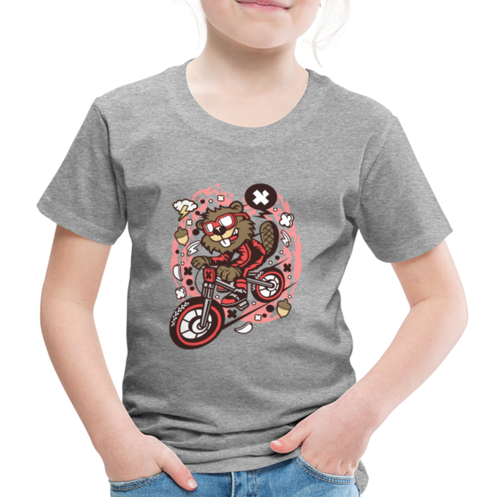 Maglietta Premium per bambini | Spreadshirt | Beaver Downhill - grigio melange