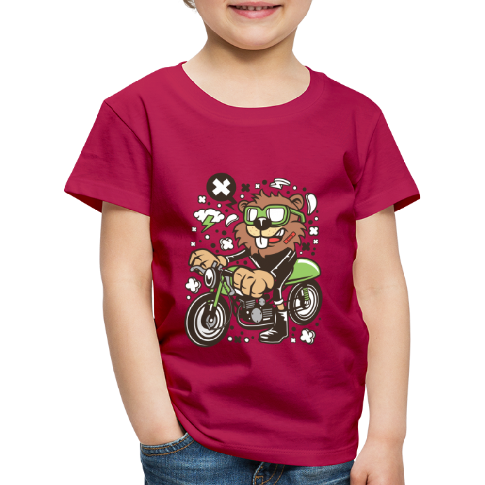 Maglietta Premium per bambini | Spreadshirt | Beaver Motorcycle - Borgogna