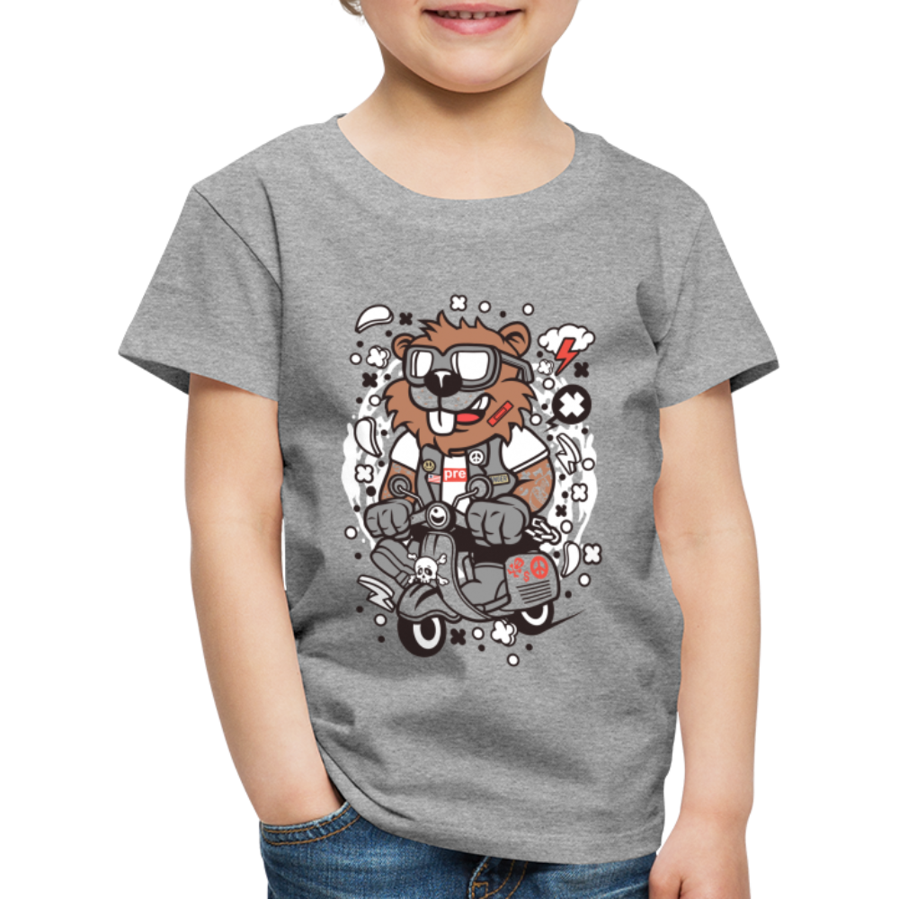 Maglietta Premium per bambini | Spreadshirt | Beaver Scooterist - grigio melange