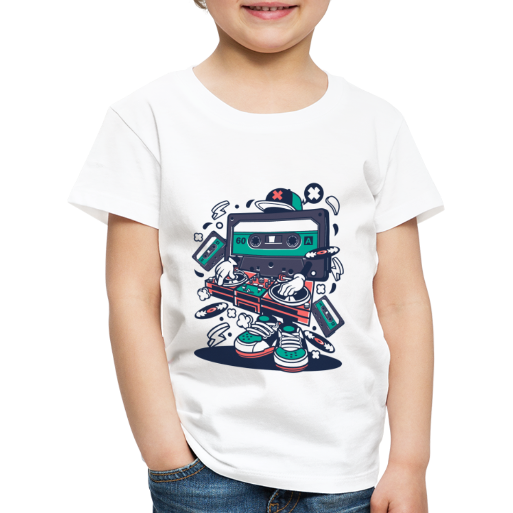 Maglietta Premium per bambini | Spreadshirt | Cassette Disk Jockey - bianco