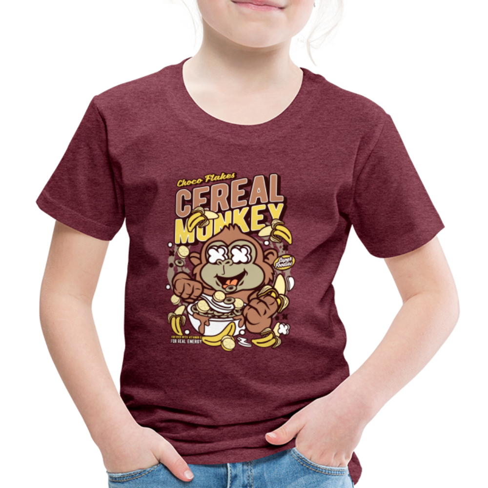 Maglietta Premium per bambini | Spreadshirt | Cereal Monkey - rosso bordeaux melange