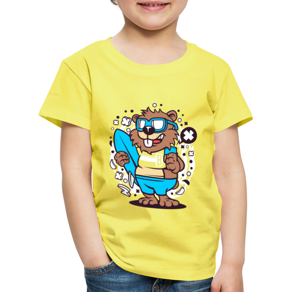 Maglietta Premium per bambini | Spreadshirt | Beaver Surfing - giallo