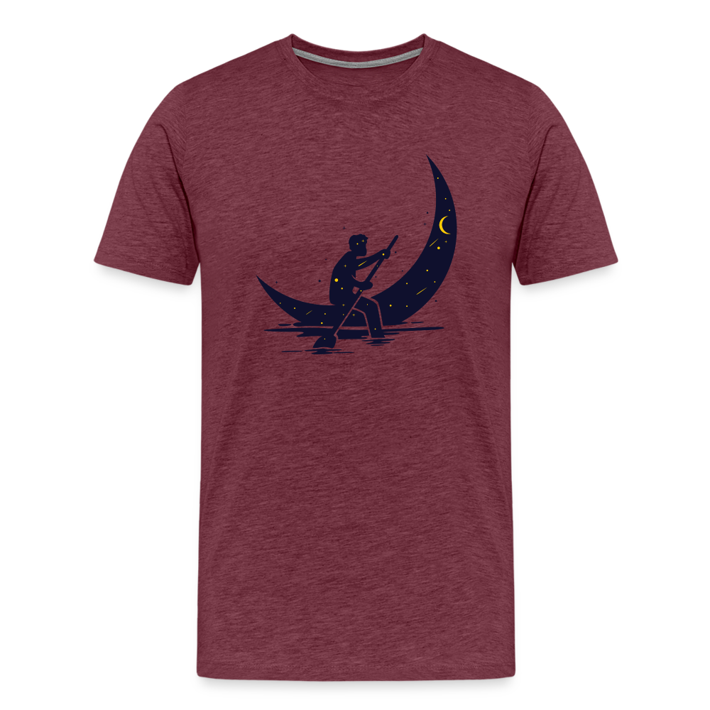 Maglietta Premium da uomo | Spreadshirt | Moon Boat - rosso bordeaux melange