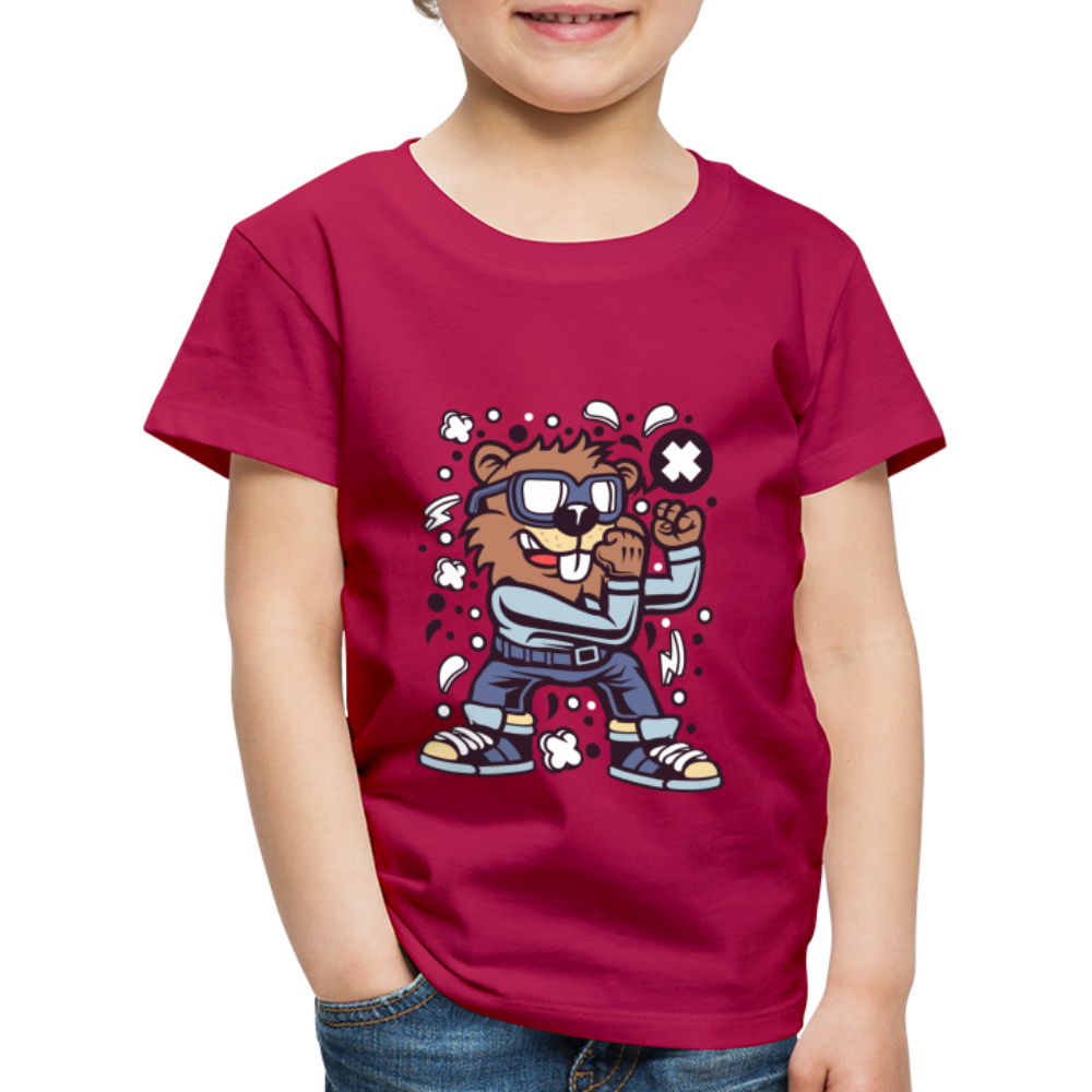 Maglietta Premium per bambini | Spreadshirt | Beaver Fighter - Borgogna