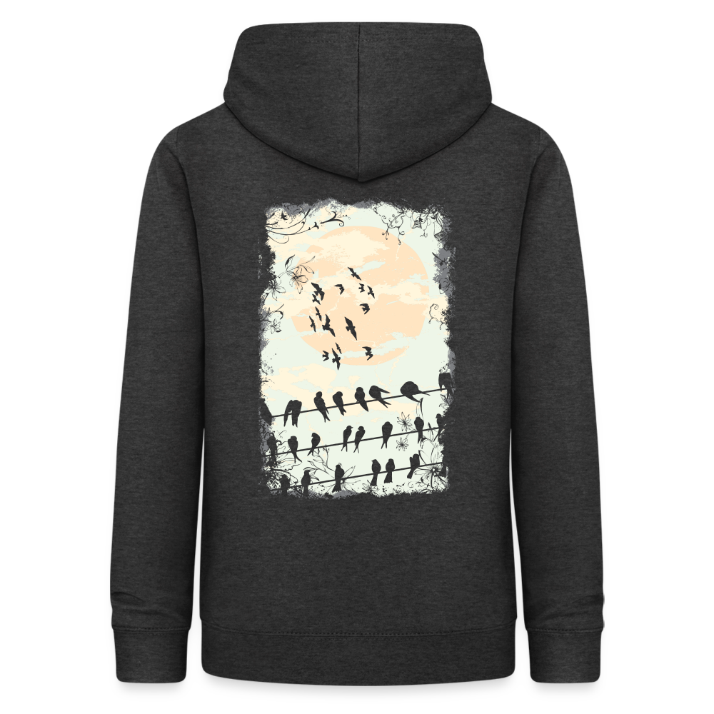 Felpa con cappuccio da donna | AWDis | Birds Sunrise - antracite