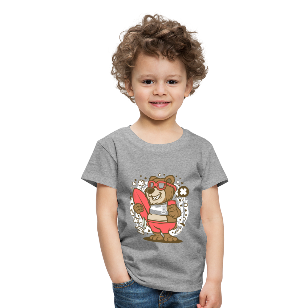 Maglietta Premium per bambini | Spreadshirt | Bear Surfing - grigio melange