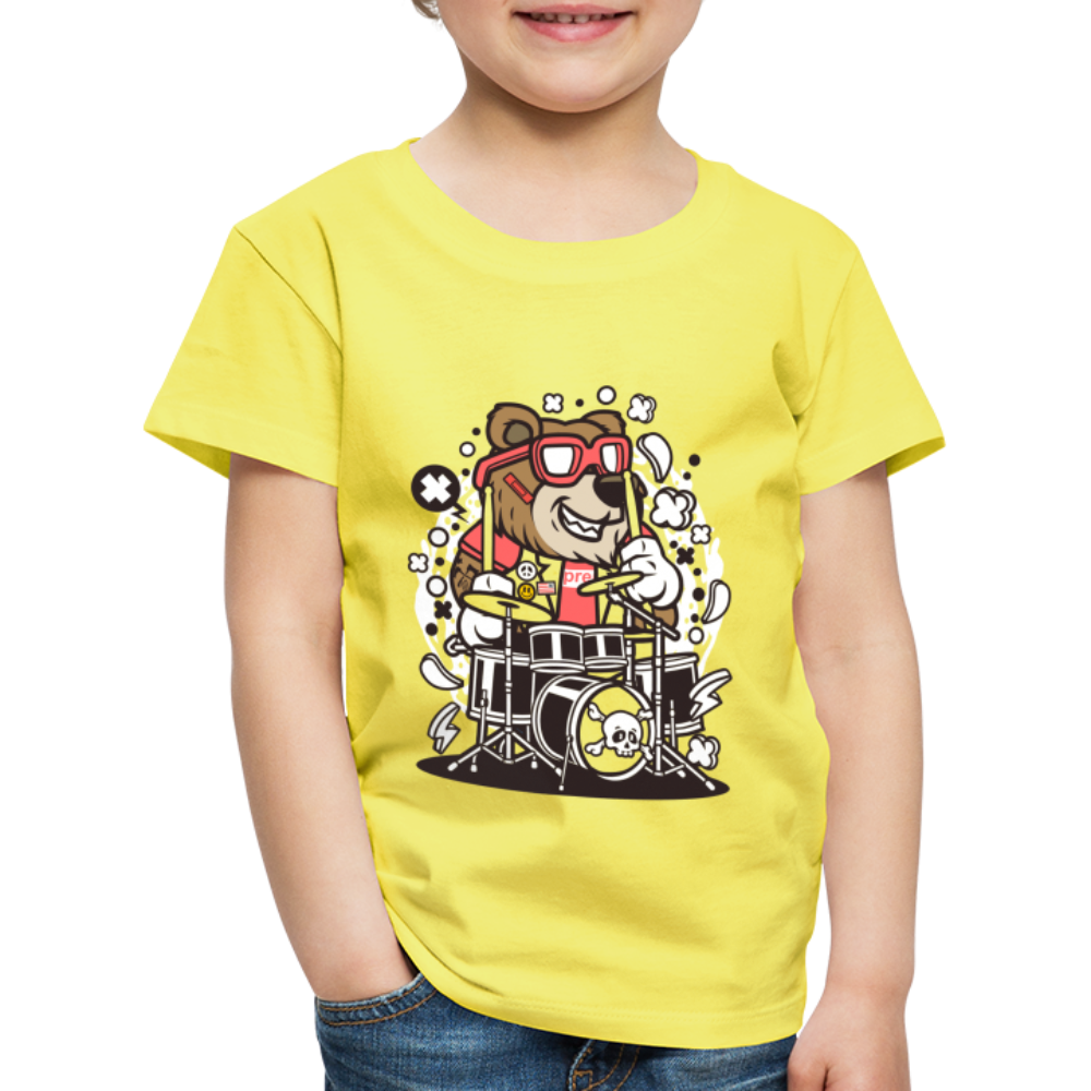 Maglietta Premium per bambini | Spreadshirt | Bear Drummer - giallo