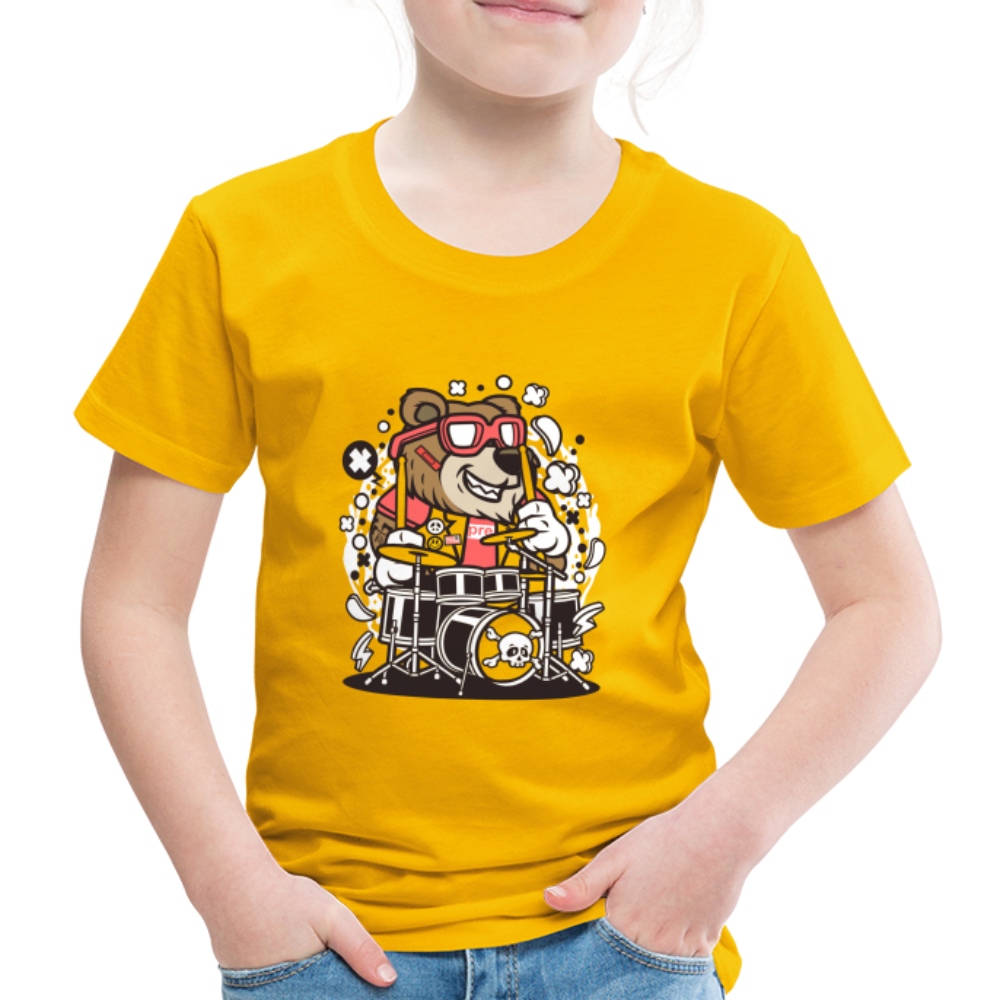 Maglietta Premium per bambini | Spreadshirt | Bear Drummer - giallo sole