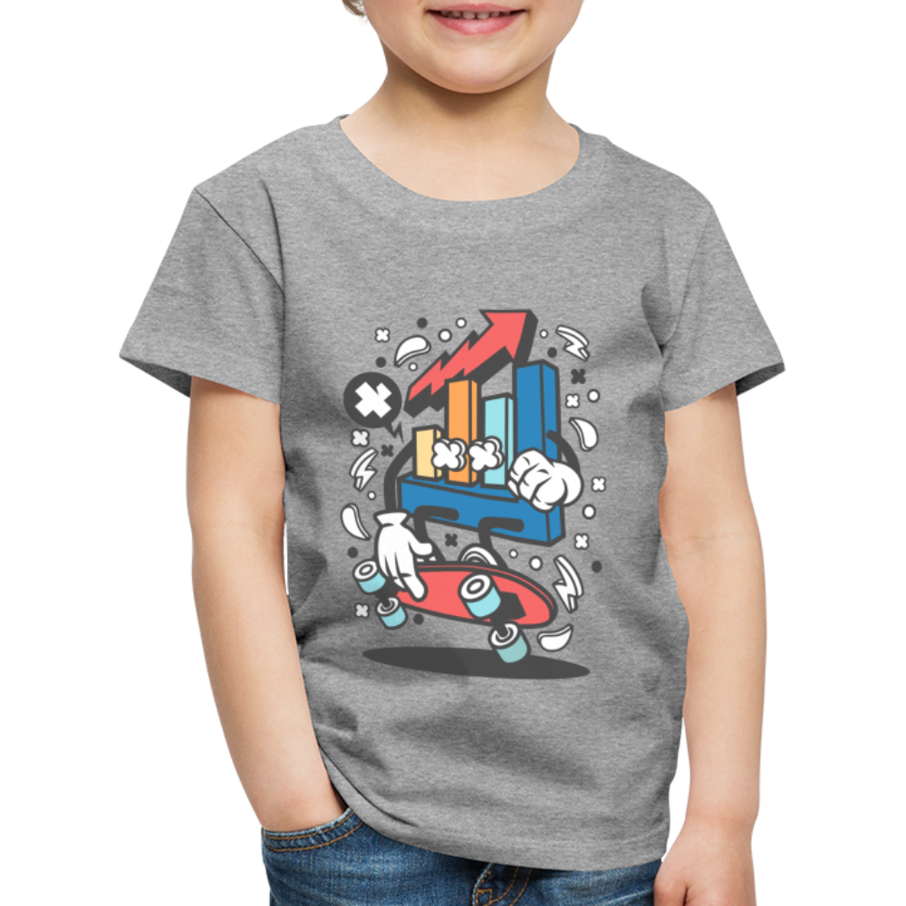 Maglietta Premium per bambini | Spreadshirt | Chart Skater - grigio melange