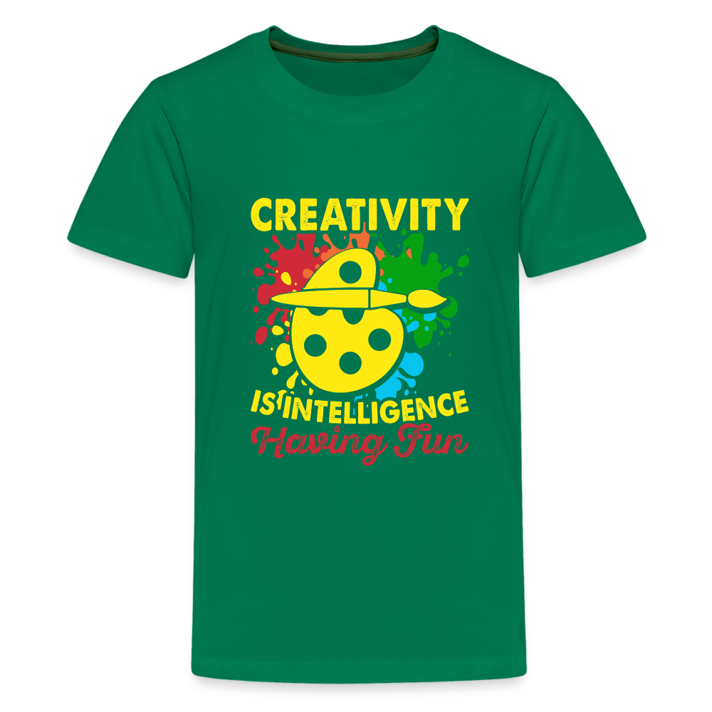 Maglietta Premium per ragazzi | Spreadshirt | Creativity is Intelligence Having Fun - verde kelly