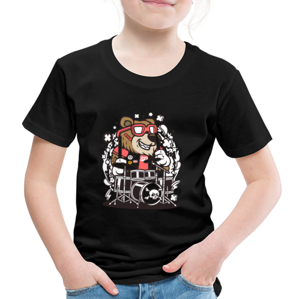 Maglietta Premium per bambini | Spreadshirt | Bear Drummer - nero