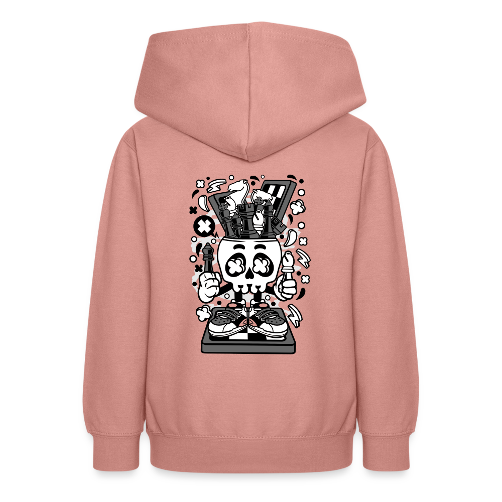 Felpa con cappuccio per teenager | AWDis | ChessSkull - rosa antico