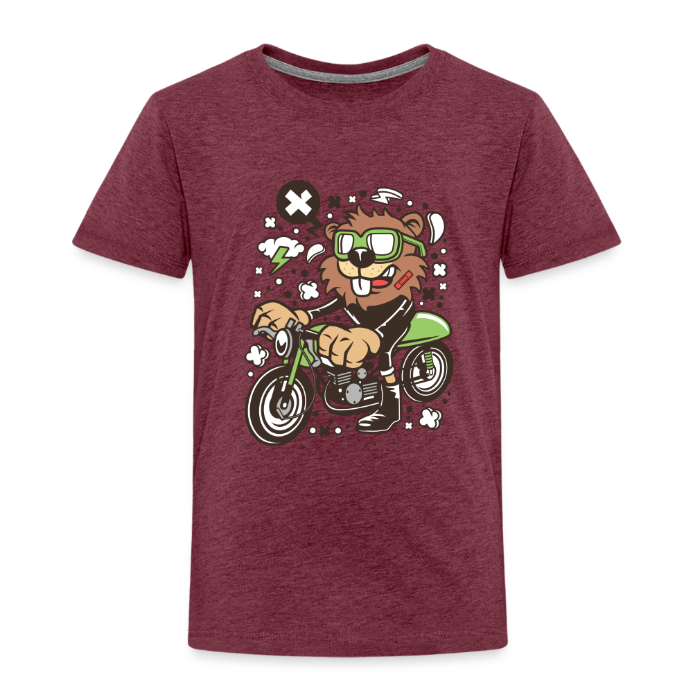 Maglietta Premium per bambini | Spreadshirt | Beaver Motorcycle - rosso bordeaux melange