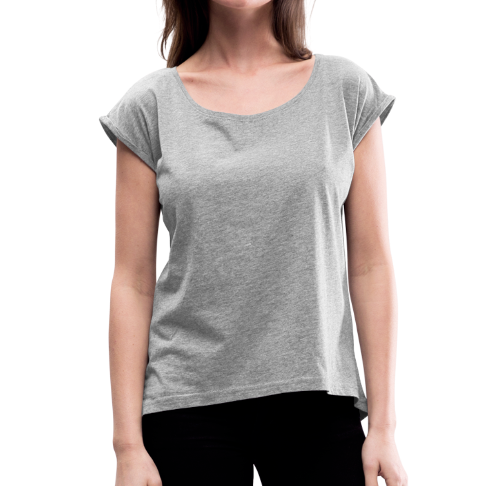 Maglietta da donna con maniche a risvolto | Spreadshirt - grigio melange