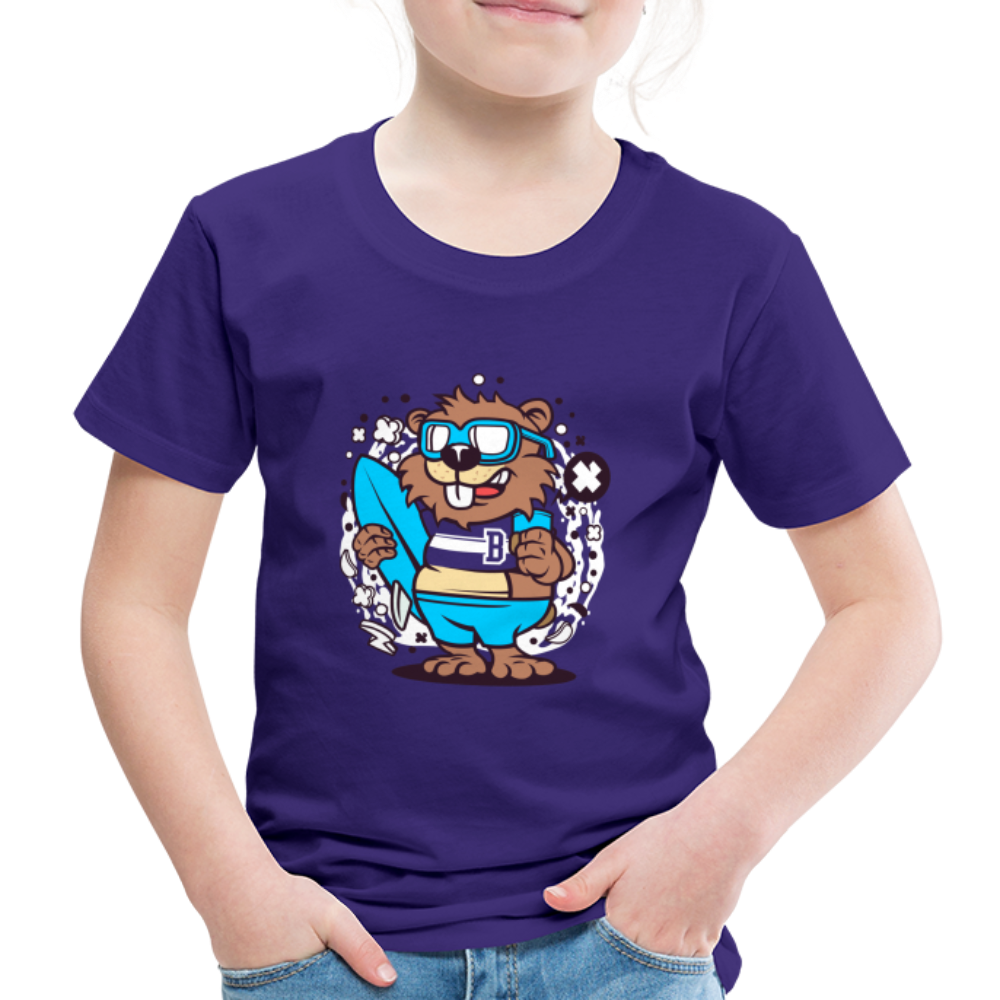 Maglietta Premium per bambini | Spreadshirt | Beaver Surfing - viola