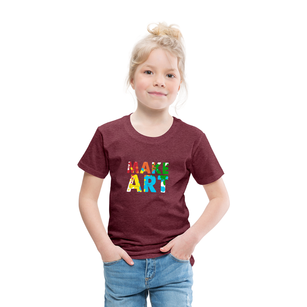 Maglietta Premium per bambini | Spreadshirt | Make Art - rosso bordeaux melange