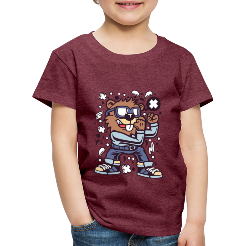 Maglietta Premium per bambini | Spreadshirt | Beaver Fighter - rosso bordeaux melange