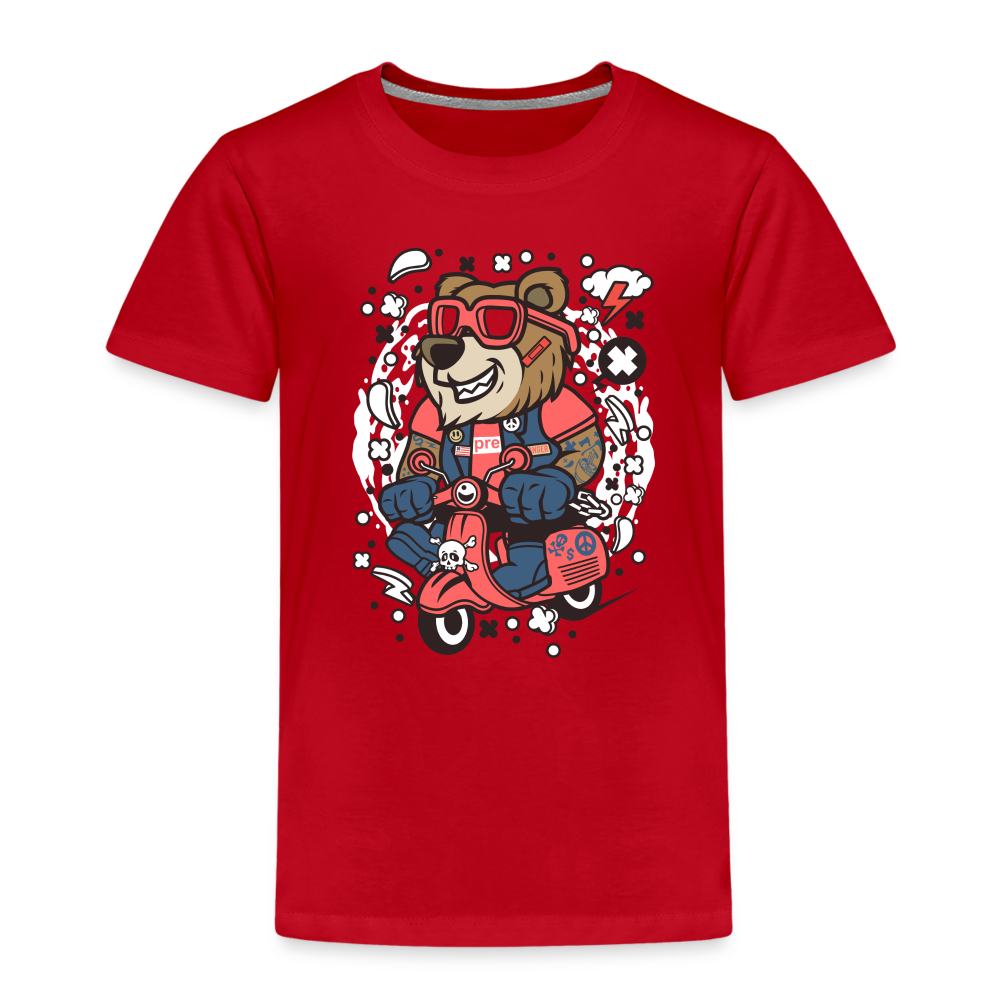 Maglietta Premium per bambini | Spreadshirt | Bear Scooterist - rosso