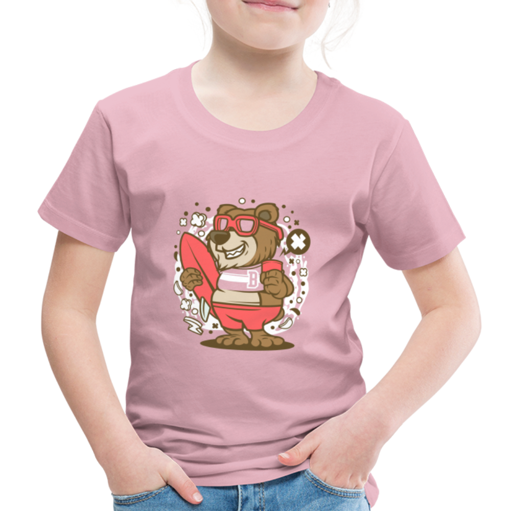 Maglietta Premium per bambini | Spreadshirt | Bear Surfing - rosa chiaro