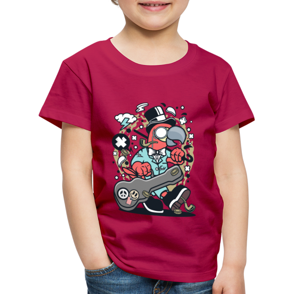 Maglietta Premium per bambini | Spreadshirt | Bird Guitarist - Borgogna