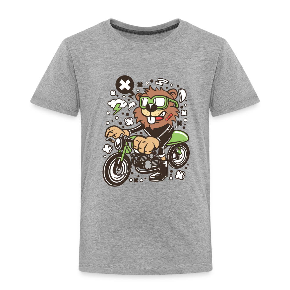 Maglietta Premium per bambini | Spreadshirt | Beaver Motorcycle - grigio melange