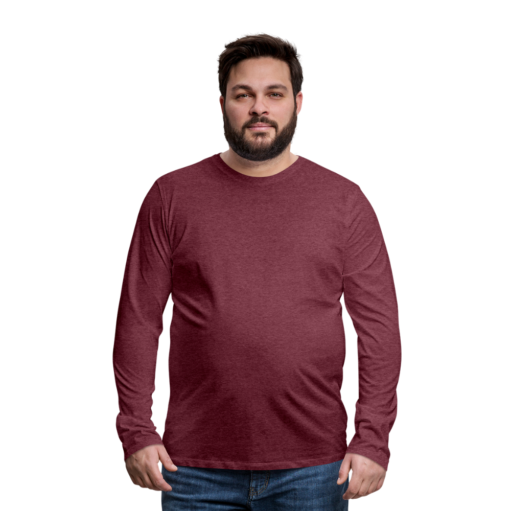 Maglietta Premium a manica lunga da uomo | Spreadshirt - rosso bordeaux melange