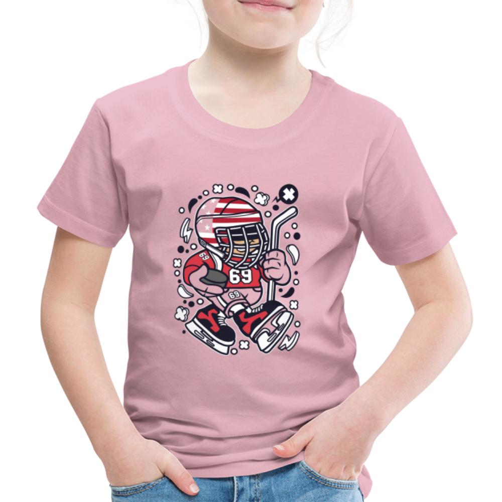 Maglietta Premium per bambini | Spreadshirt | American Hockey Kid - rosa chiaro