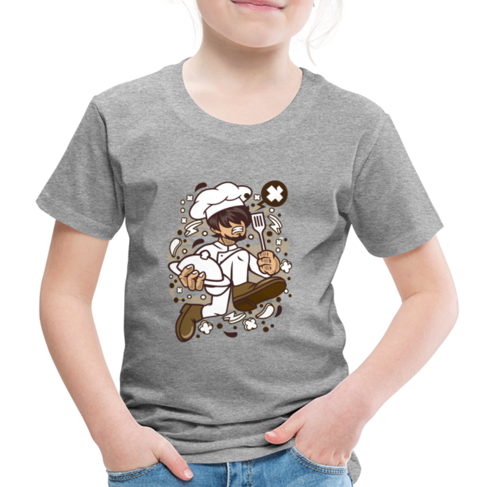 Maglietta Premium per bambini | Spreadshirt | Chef Running - grigio melange