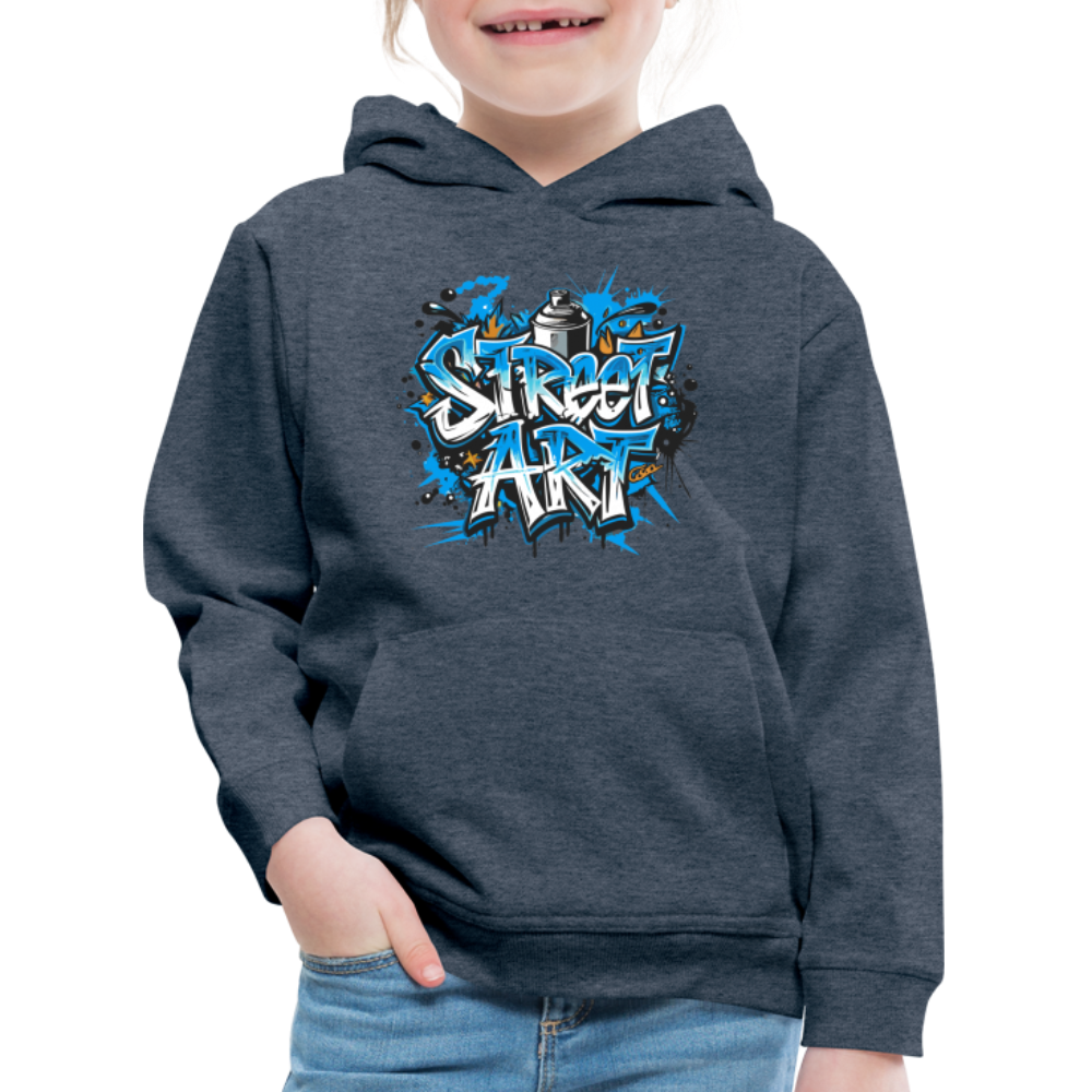 Felpa con cappuccio Premium per bambini | Spreadshirt | Street Art - color jeans