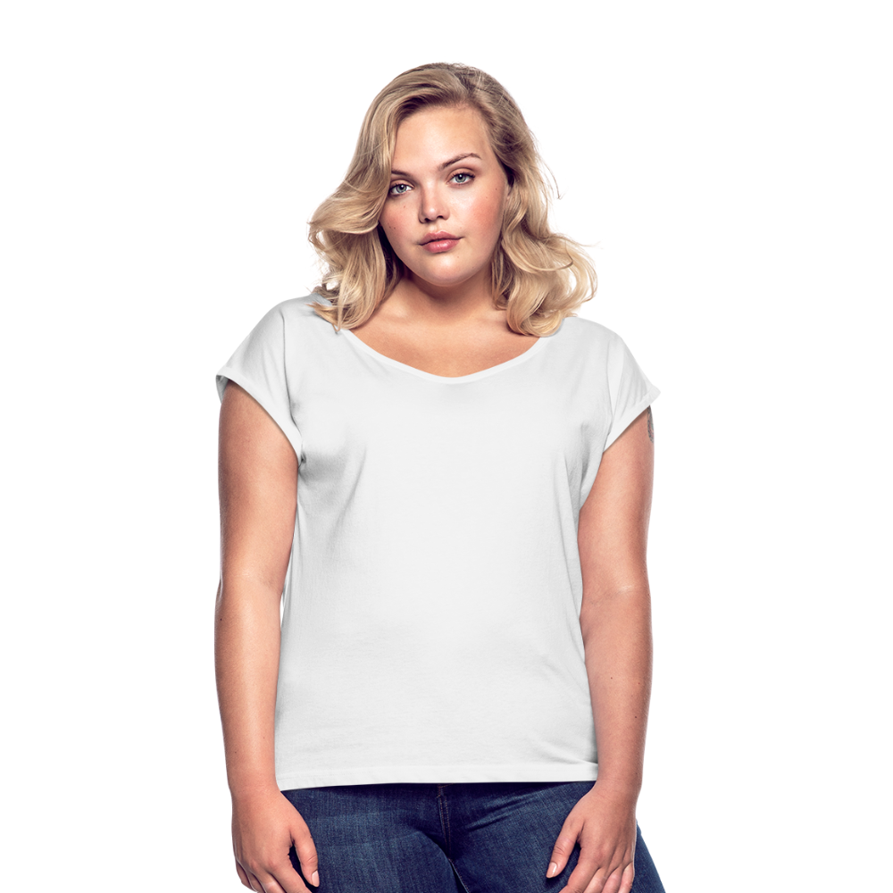 Maglietta da donna con maniche a risvolto | Spreadshirt - bianco