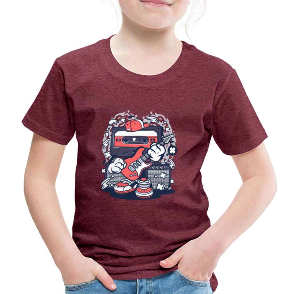 Maglietta Premium per bambini | Spreadshirt | Cassette Rockstar - rosso bordeaux melange