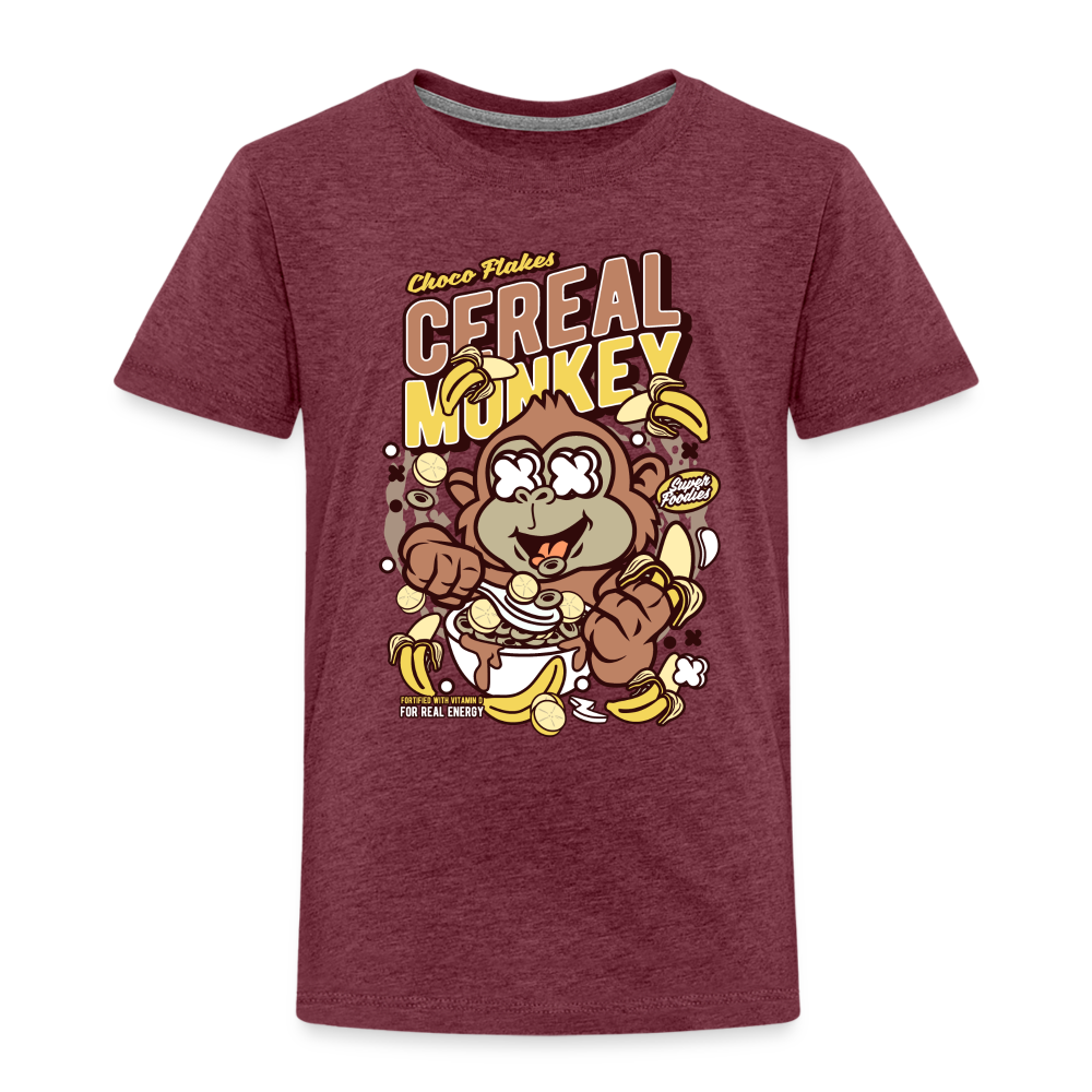 Maglietta Premium per bambini | Spreadshirt | Cereal Monkey - rosso bordeaux melange