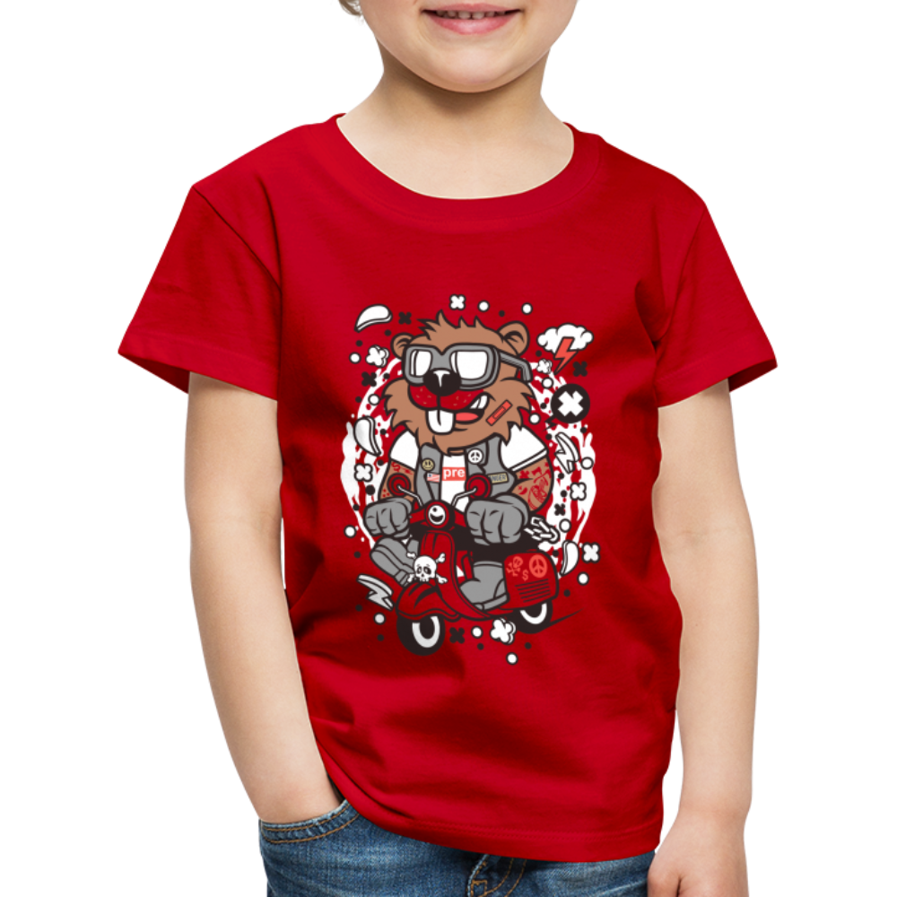 Maglietta Premium per bambini | Spreadshirt | Beaver Scooterist - rosso