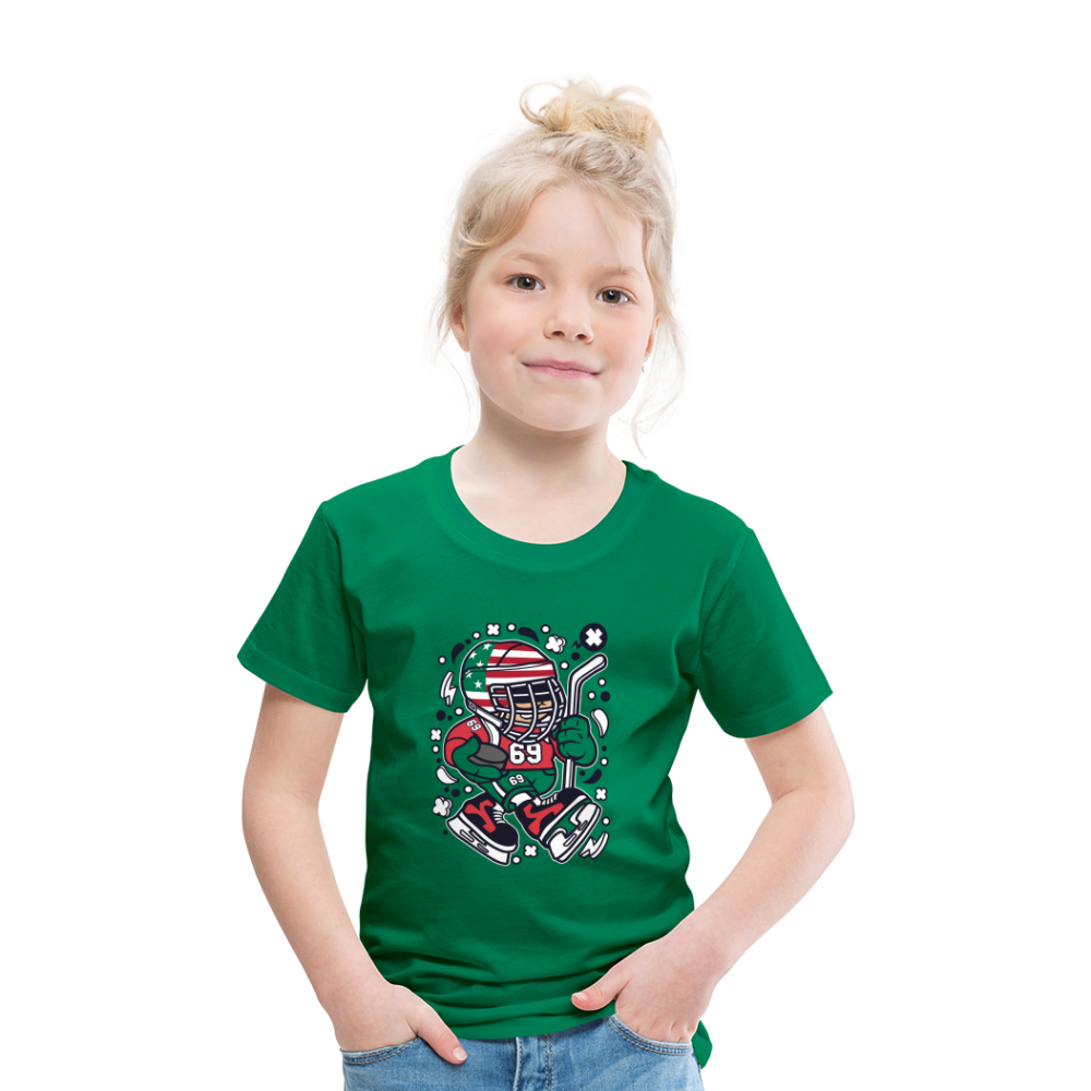 Maglietta Premium per bambini | Spreadshirt | American Hockey Kid - verde kelly