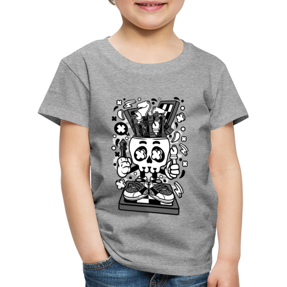 Maglietta Premium per bambini | Spreadshirt | Chess Skull - grigio melange