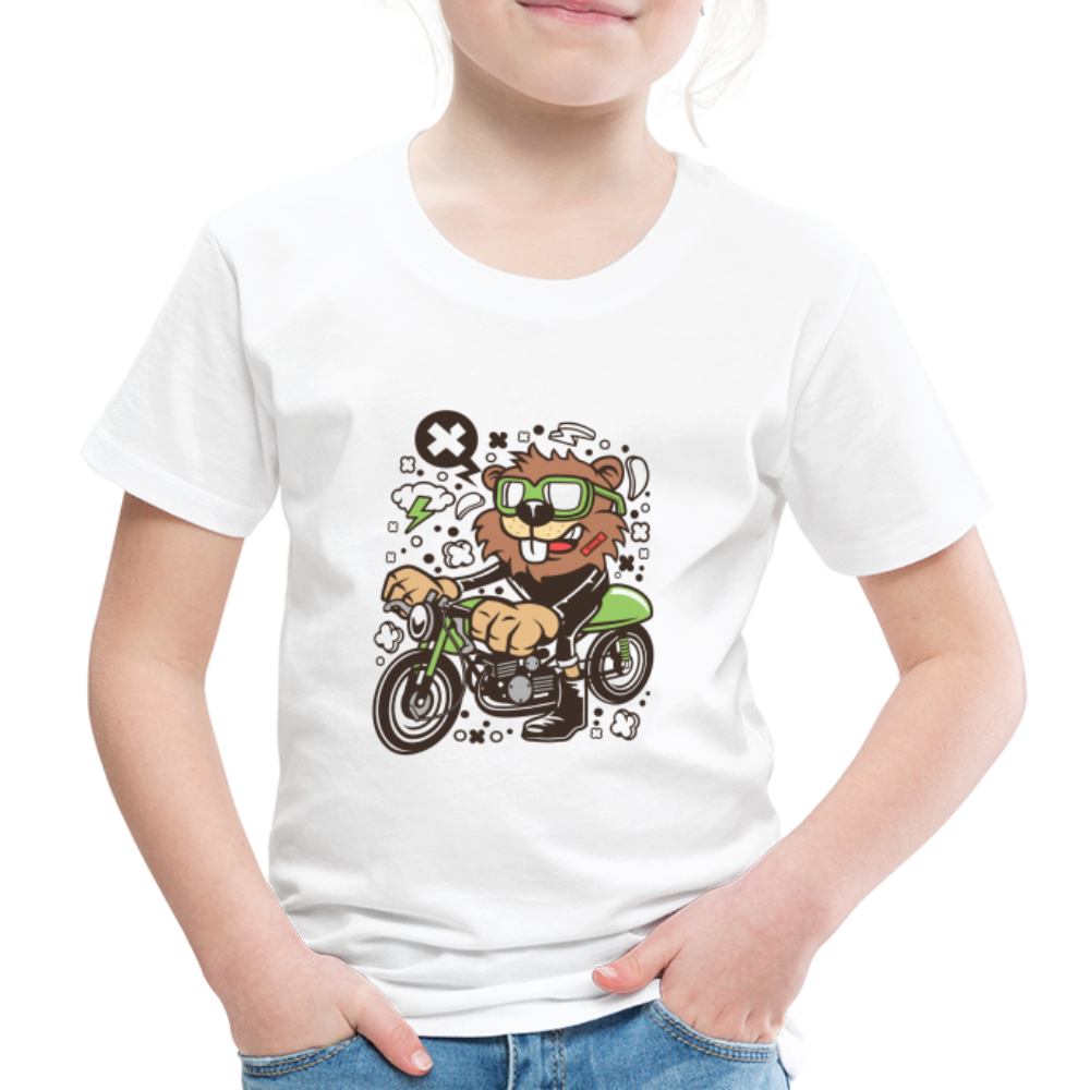 Maglietta Premium per bambini | Spreadshirt | Beaver Motorcycle - bianco