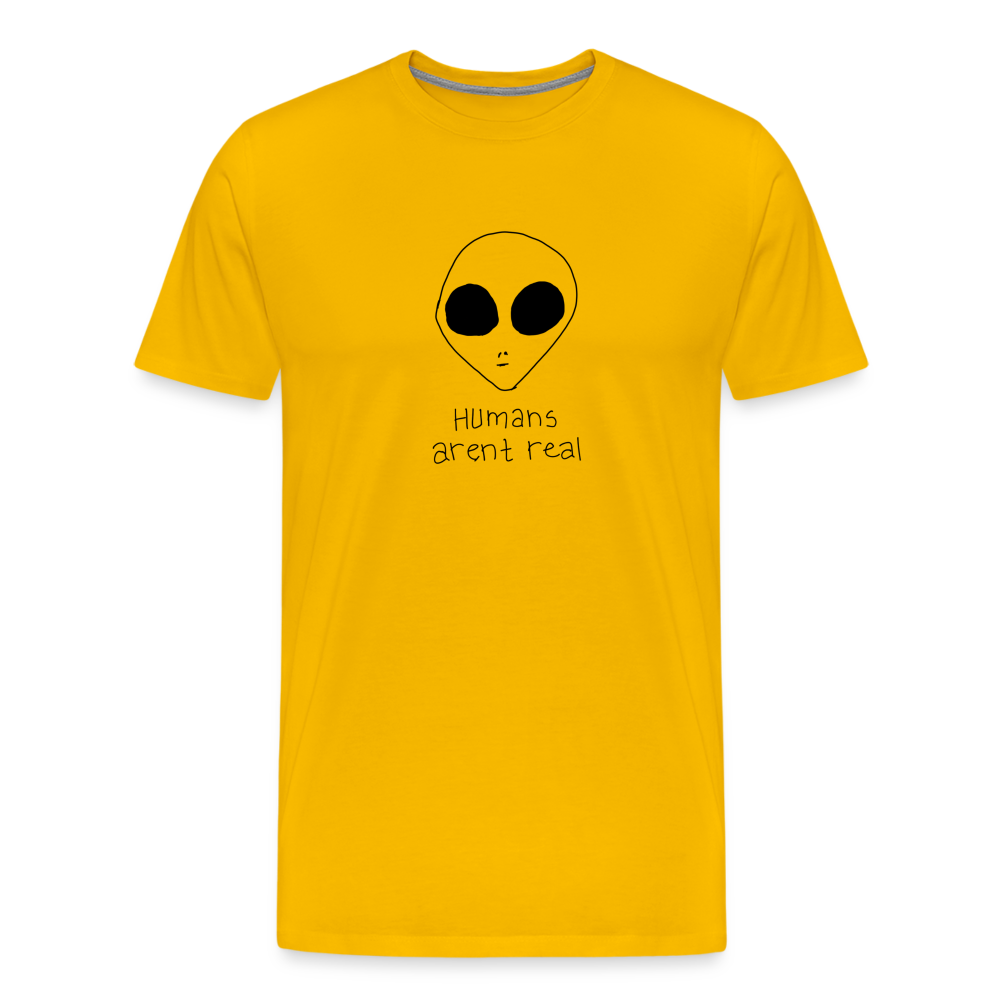 Maglietta Premium da uomo | Spreadshirt | Humans Aren't Real - giallo sole