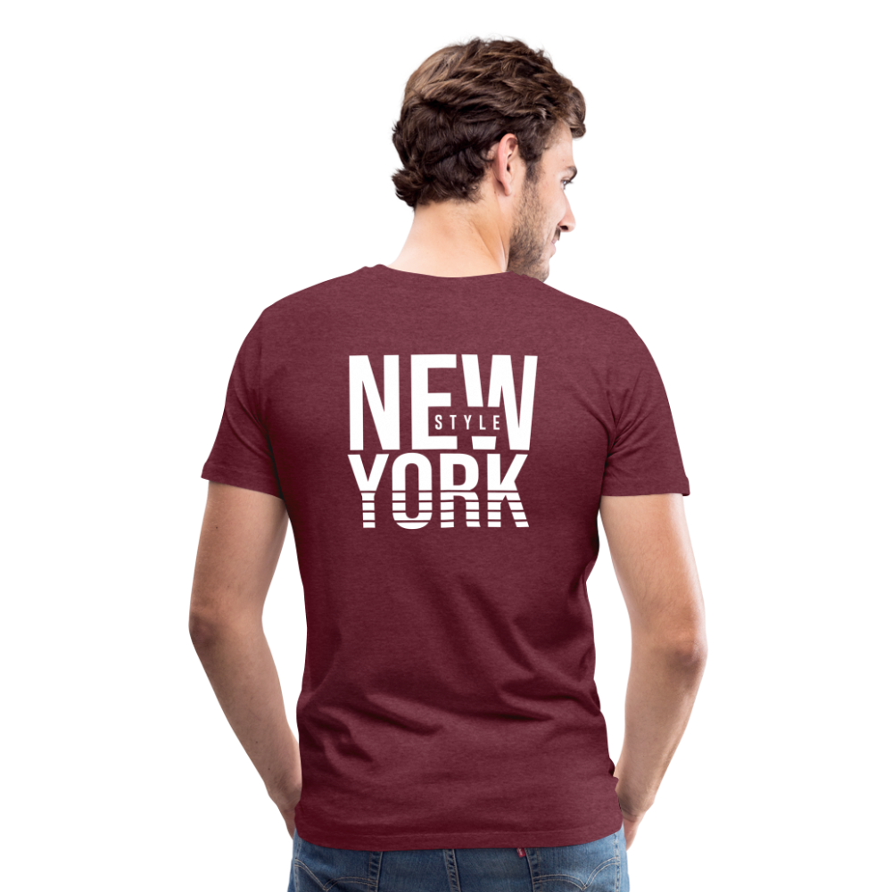 Maglietta Premium da uomo | Spreadshirt | New York Style - rosso bordeaux melange