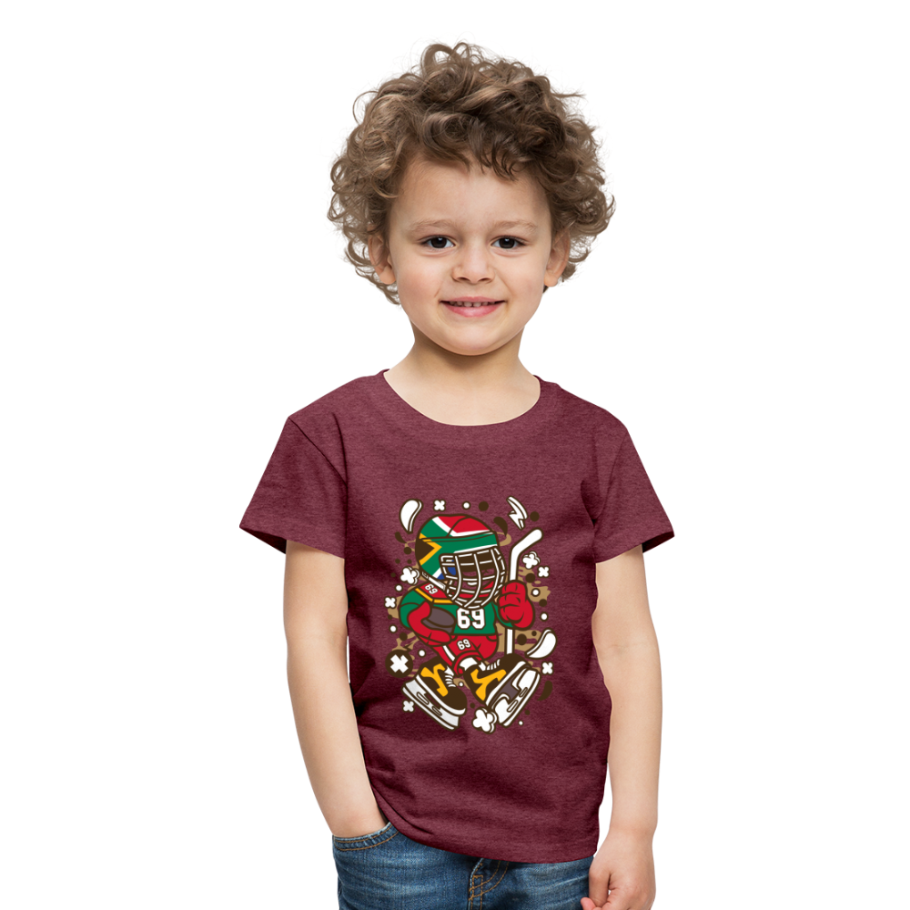 Maglietta Premium per bambini | Spreadshirt | Hockey Kid - rosso bordeaux melange