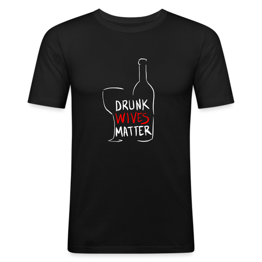 Maglietta aderente da uomo | Stedman | Drunk Wives Matter - nero