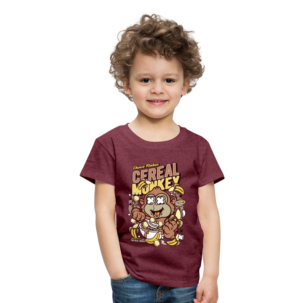 Maglietta Premium per bambini | Spreadshirt | Cereal Monkey - rosso bordeaux melange