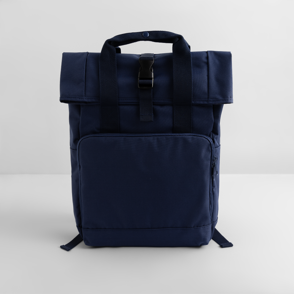 Zaino con apertura rolltop e due maniglie | BagBase - navy