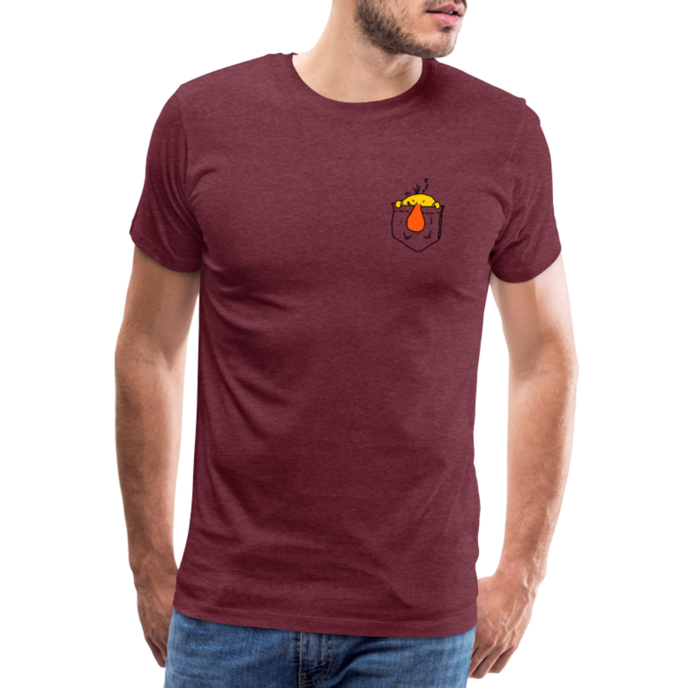 Maglietta Premium da uomo | Spreadshirt | Pocket Bug - rosso bordeaux melange